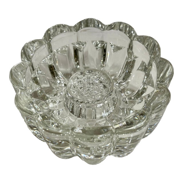 Vintage Heavy Glass Catchall/Candleholder For Sale