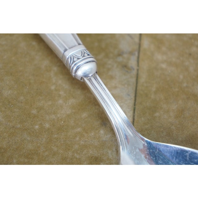 Late 20th Century Late 20th Century Manchester Copenhagen Sterling Silver 925 Grooved Serving Spoon 9" For Sale - Image 5 of 12