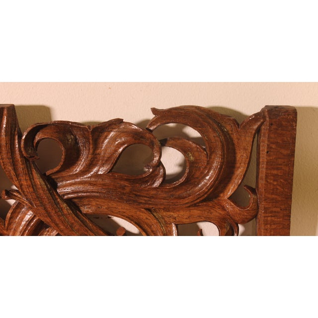 Small Gothic Carved Panel in Oak For Sale - Image 6 of 8