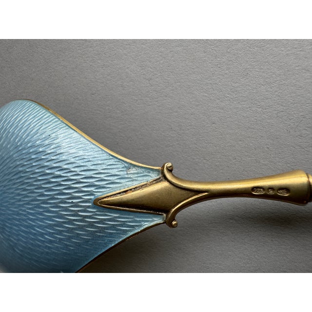 Mid 20th Century David Andersen Oslo Norway Sterling Silver Gilt Blue Guilloche Enamel Large Serving Spoon, Post-1940 For Sale - Image 10 of 12