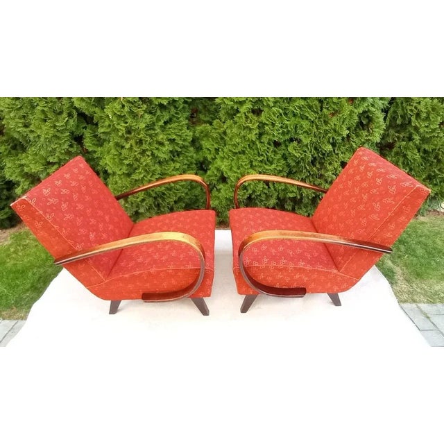 1950s Set of Armchairs attributed to Jindrich Halabala for Up Závody, 1950s For Sale - Image 5 of 13