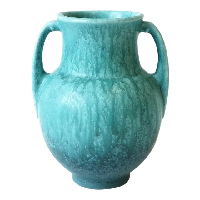 Modern Turquoise Blue Pottery Vase, Circa Early 20th Century For Sale