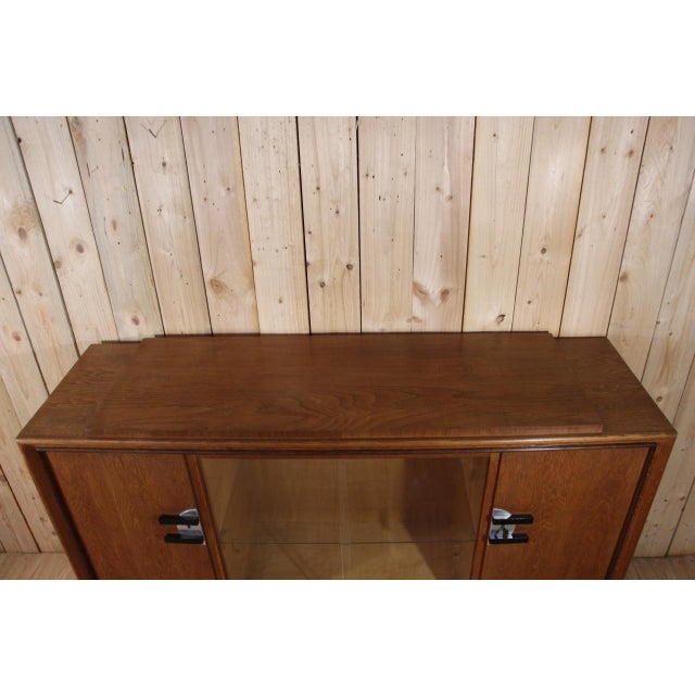 Art Deco Buffet Serving in Light Oak by Auguste Vallin, 1930s For Sale - Image 3 of 10