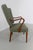 Danish Green Armchair by Alfred Christensen for Slagelse Møbelværk, 1940s. Early and very elegant Scandinavian MId-Century...