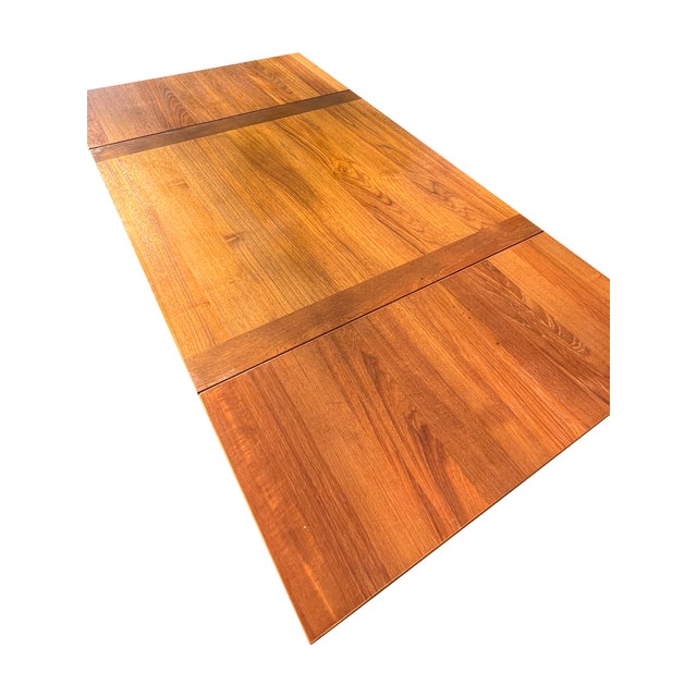 Modern Danish Teak Extendable Dining Table With Hidden Leaves For Sale - Image 10 of 11