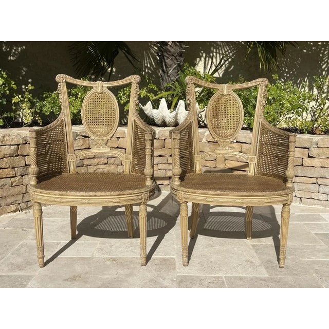 Louis XVI Style Armchairs, Set of 2 For Sale - Image 3 of 13