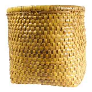 1970s Vintage Woven Basket For Sale