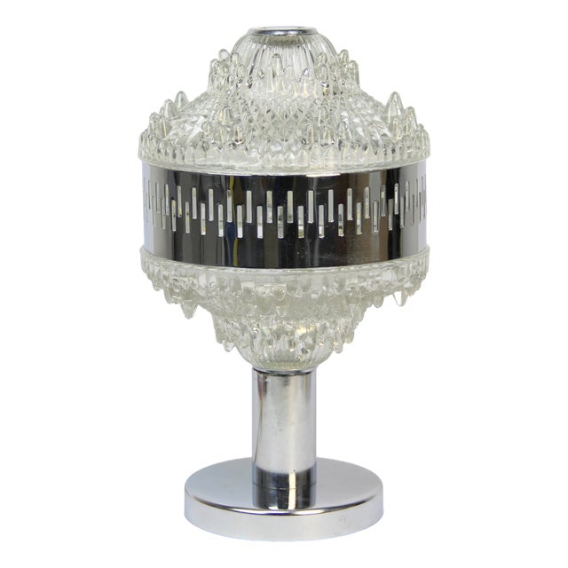 Silver Chrome Lamp, 1970s For Sale