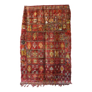 Authentic Vintage 7x11 Ft Moroccan Rug For Sale