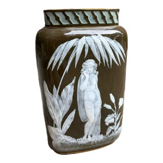 19c Victorian George Jones Pâte-Sur-Pâte Vase For Sale