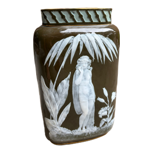 19c Victorian George Jones Pâte-Sur-Pâte Vase