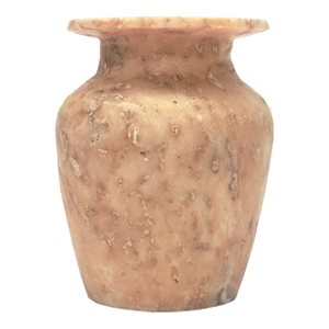 Antique Hand-Carved Pink Alabaster Vessel, Egyptian