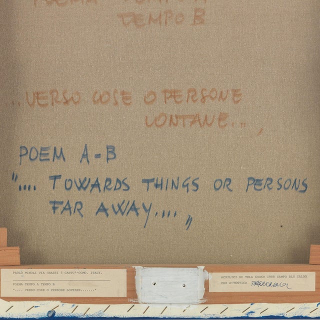 Paolo Minoli, Verso cose o persone lontane, Acrylic on Canvas, 1988 For Sale - Image 10 of 11