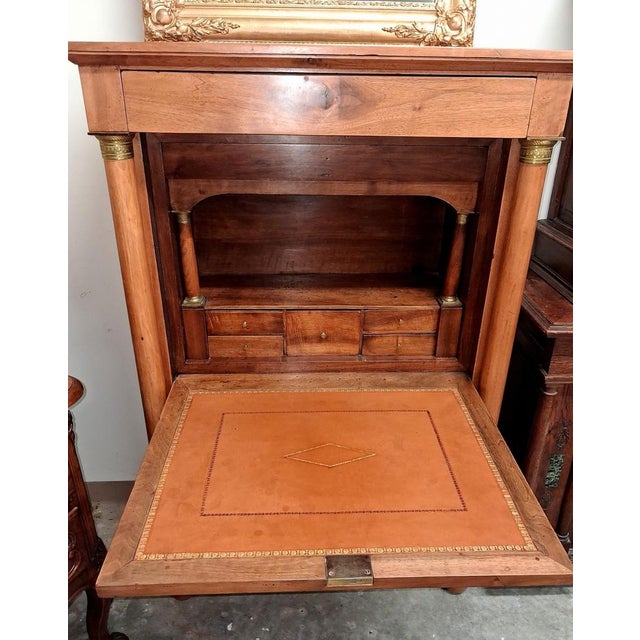 Wood Empire Walnut Drop-Front Secretary, Early 19th Century For Sale - Image 7 of 10