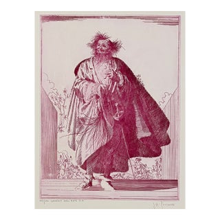 Joseph Pecsenke Pantalone Commedia Dell'Arte Etching For Sale