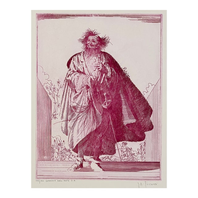 Joseph Pecsenke Pantalone Commedia Dell'Arte Etching For Sale