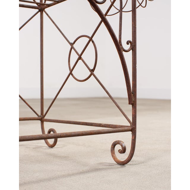 French Art Nouveau Two-Tier Wirework Boulangerie Baker's Rack For Sale - Image 11 of 18