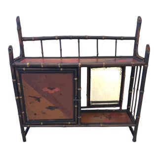 Antique Chinoiserie Bamboo Hanging Shelf Etagere For Sale