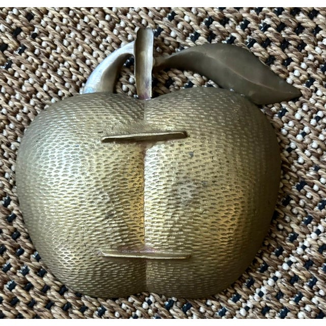 Mid 20th Century Mid Century Brass Apple Trinket Dish, Candy Dish For Sale - Image 5 of 5