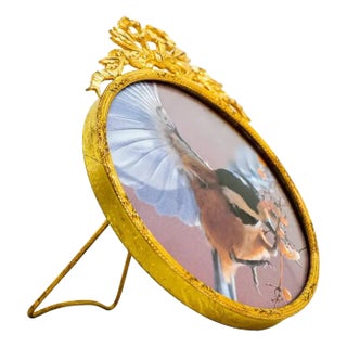 Art Deco Gilded Picture Frame with Outwardly Curved Glass , 1920s For Sale