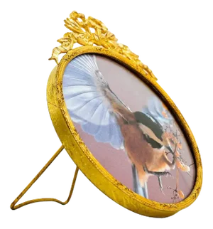 Art Deco Gilded Picture Frame with Outwardly Curved Glass , 1920s