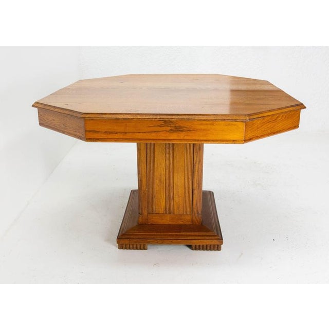 Brown French Extendable Dining Table in Oak, 1940 For Sale - Image 8 of 15