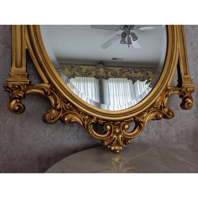 Rococo Late 20th Century Hand Carved Giltwood Mirror For Sale - Image 3 of 5