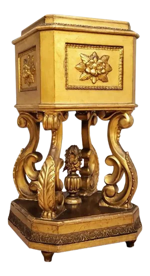 19th Century Italian Rococo Baroque Gilt Pedestal Stand