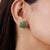 Handcrafted 5.02 Ct Natural Green Emerald Floral Cluster Stud Earrings 2 Pieces For Sale - Image 6 of 13