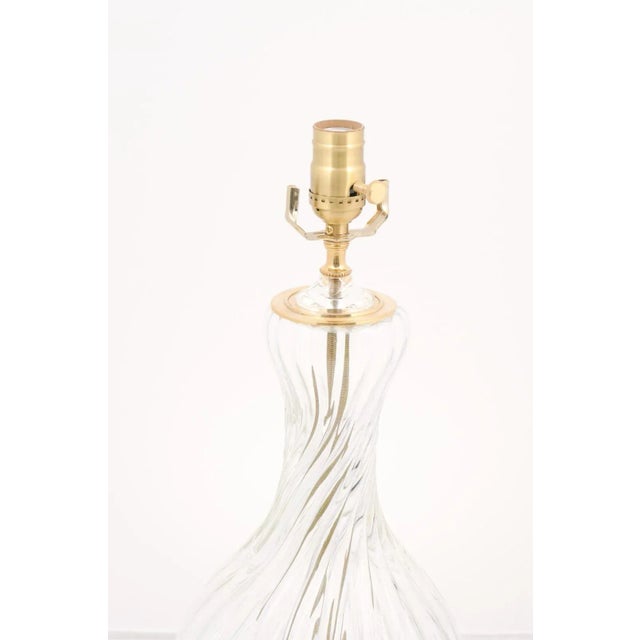 Mid-Century Modern Pair of 1960s Heavy Tornado Glass Murano Lamps For Sale - Image 3 of 5