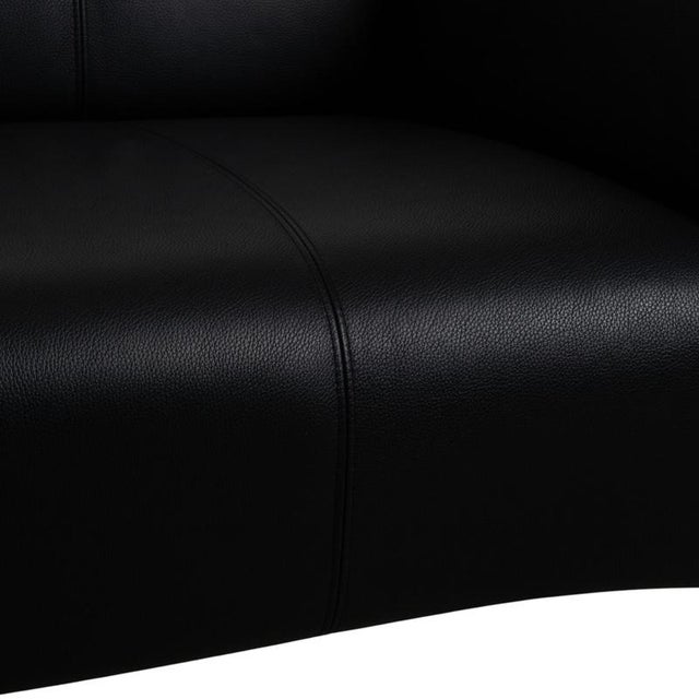 Model 322 2-Seater and 3-Seater Sofas in Black Leather from Rolf Benz, Set of 2 For Sale - Image 6 of 18