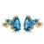 Dainty Swiss Blue Topaz Silver Studs - December Birthstone Studs - Earrings Gift for Woman - A Pair For Sale - Image 4 of 4