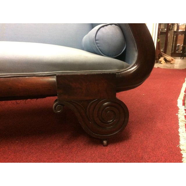 Antique Empire Settee, Mahogany Frame Settee For Sale - Image 6 of 6
