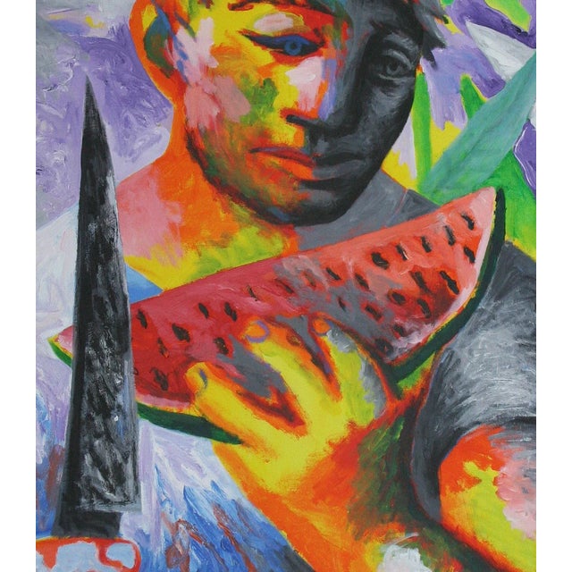 Watermelon, 2013 acrylic on canvas (signed on reverse) 41 3/10 h × 28 1/2 w in 105 h × 72.5 w cm the artwork "watermelon"...