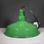 Vintage 18" Enameled Porcelain Green Industrial Pendant Lights c.1930-Set of 3 For Sale In San Francisco - Image 6 of 16