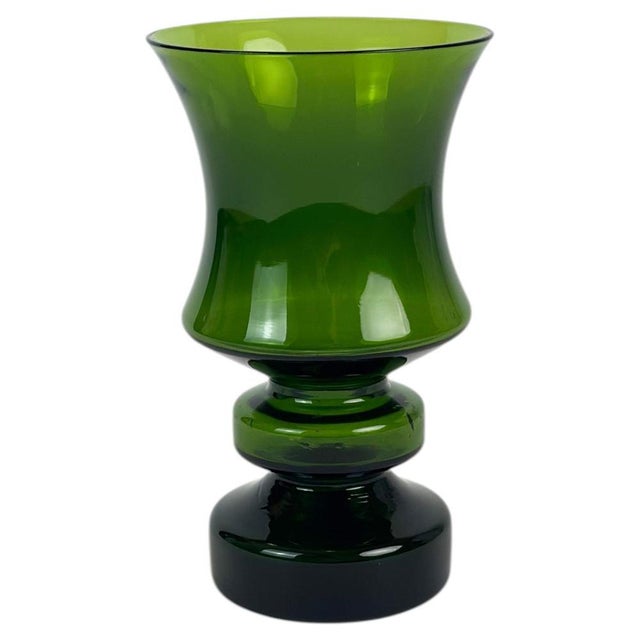 Mid-Century Modern Green Glass Hooped Vase by Tamara Aladin for Riihimaki, 1960s For Sale - Image 10 of 10