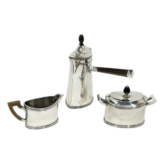 Dutch Silver Chocolate Pot Set, by Kempen & Sons, 1918, Set of 3 For Sale