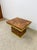 This gorgeous vintage Milo Baughman style side table is a rich and sophisticated decorative find. The dramatic swirling...