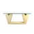 A striking study in geometry and material contrast, this vintage console table combines an architectural cream-toned base...