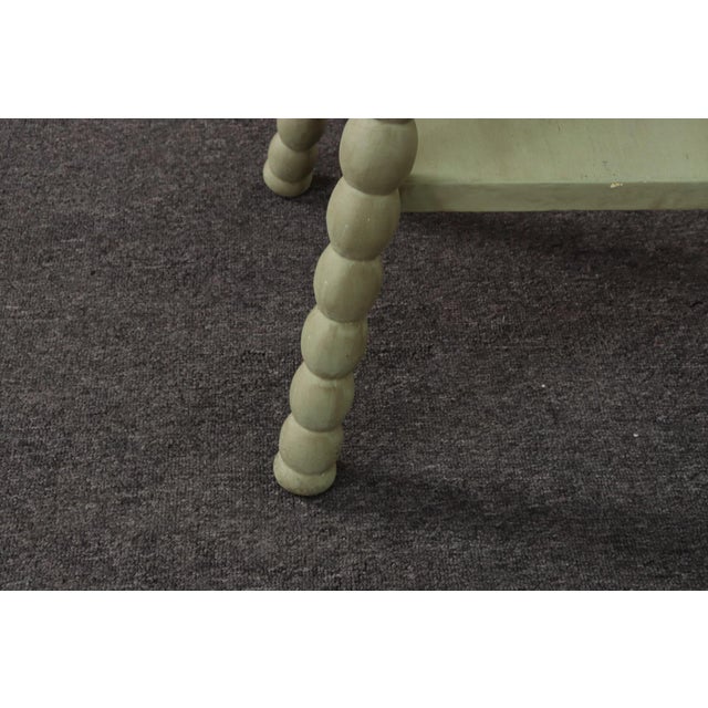 Vintage Folk Art Two Tier Mint Green Bobbin Side Table For Sale - Image 18 of 18