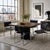 SET OF FOUR DOUBLE-CANTILEVER BLACK LEATHER "CH66" DINING CHAIR BY NICOS ZOGRAPHOS United States, circa 1970s Item #...