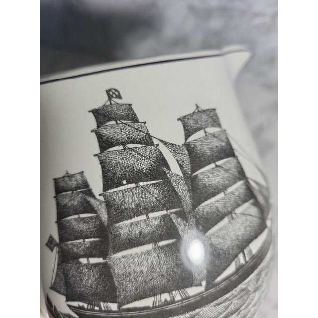Cream 1990s Cutty Sark Nautical Transferware Pitcher For Sale - Image 8 of 13