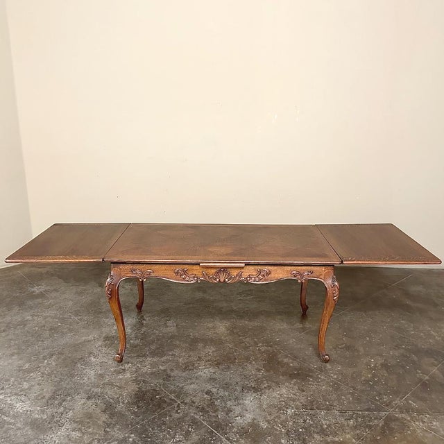 French Antique French Louis XV Draw Leaf Dining Table For Sale - Image 3 of 13