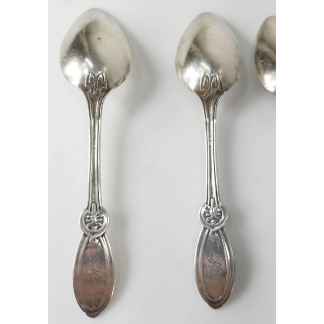 19th Century Set of 4 American Sterling Silver Union Pattern Spoons by Wendt & Co. For Ball Black & Co. For Sale In New York - Image 6 of 10