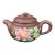 Late 20th Century Chinese Art Yixing Clay Teapot With Enamel Flower Design For Sale