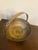 Vintage Pierced Brass Footed Basket With Handle For Sale - Image 4 of 4