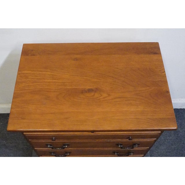 Keller Furniture Solid Cherry Early American Colonial Revival 24" Four Drawer Nightstand 2650 For Sale - Image 9 of 14