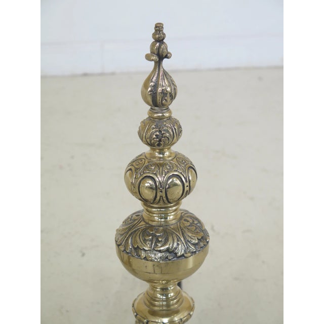 1940s Bronze French Style Large Fireplace Andirons - a Pair For Sale - Image 5 of 10