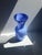 Mid-Century Modern Vintage Italian Blue Opal Glass Vase, 1980s For Sale - Image 3 of 6
