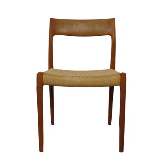 Model 77 Dining Chair in Teak and Papercord by Niels Otto Møller for J.L. Møllers, 1960s For Sale